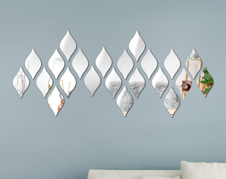 Silver Teardrop 3D Wall Stickers — Removable Mirror Decals - Image 2