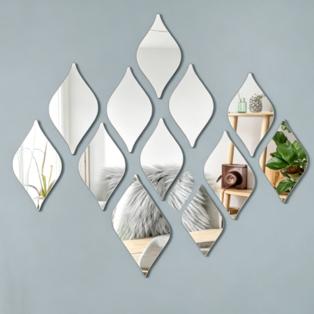 Silver Teardrop 3D Wall Stickers — Removable Mirror Decals