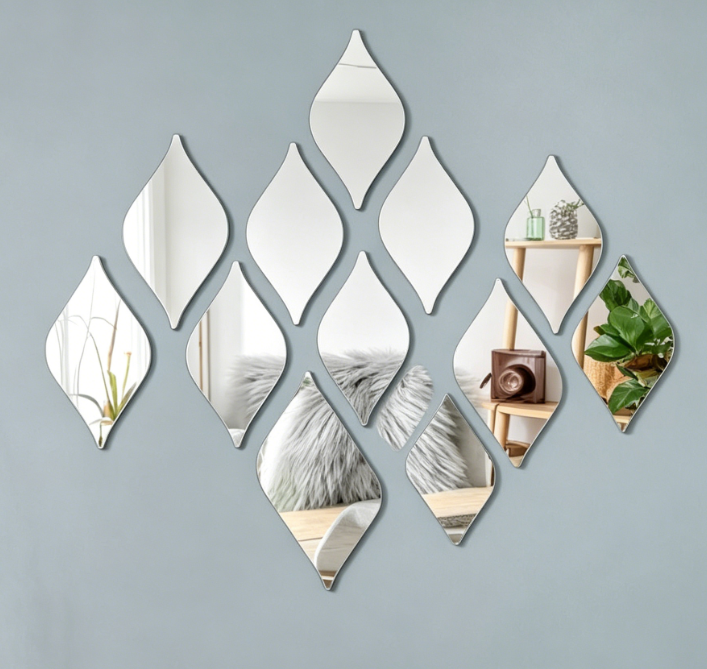 Silver Teardrop 3D Wall Stickers — Removable Mirror Decals
