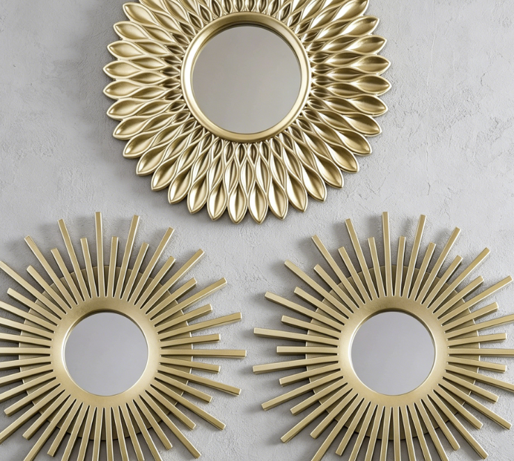 Round Gold Mirrors — 3-Piece Vintage Chic Set - Image 2